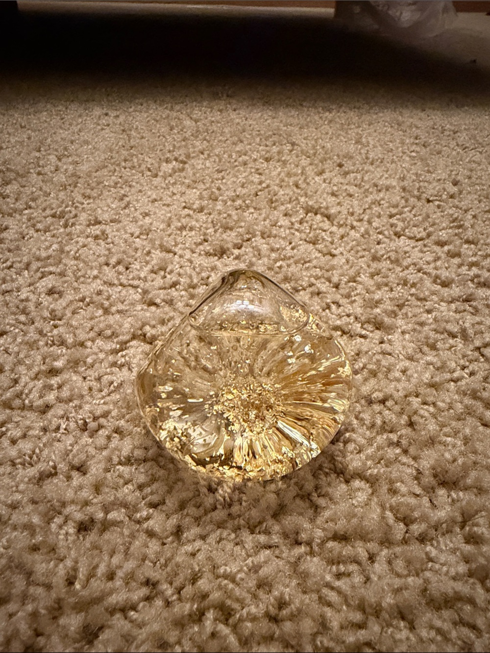 Goldenflow Paperweight Art Glass Decorative Piece